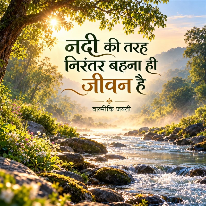 Maharishi Valmiki Inspirational Quotes - नदी की तरह निरंतर बहना ही जीवन है