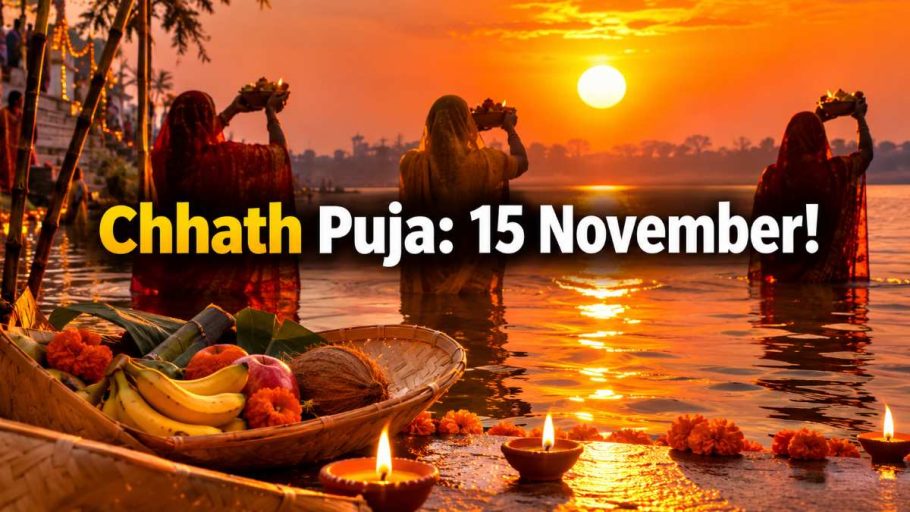Chhath Puja 2026 mein kab hai: devotees offer arghya to the setting sun